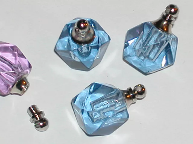 1 pc BLUE Crystal Ball Miniature Perfume small vial tiny little bottle Screw Cap