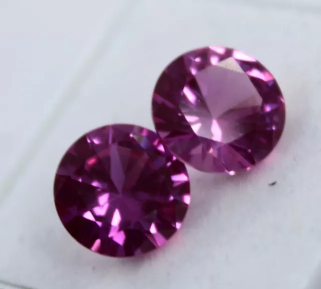 VVS 6 Ct Natural Sapphire Pink Round Shape CERTIFIED Loose Gemstones 8 MM Pair