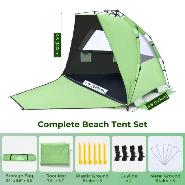 Outdoor 4-6 Person Pop Up Beach Tent Hiking Camping Instant Dome Shelter