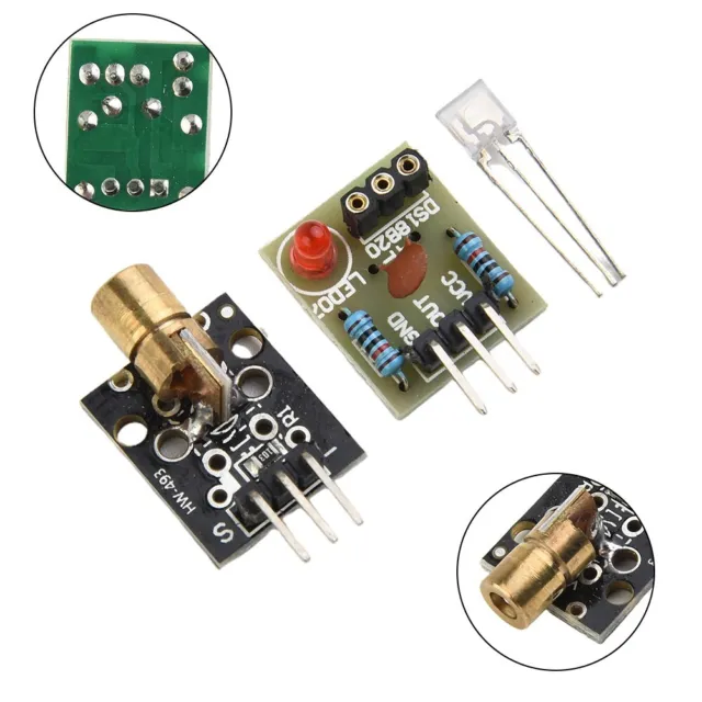 For Arduino + Avr Dernier 10 Set Laser Receiver-Sensor Module W/KY-008 Emetteur