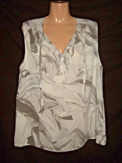 Next Size 16 Super Sexy Floaty Grey Mix Summer Blouse Bnwot