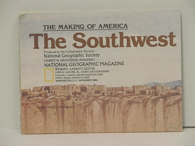 Vintage 1982 National Geographic Map of the Southwest