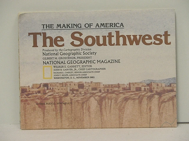 Vintage 1982 National Geographic Map of the Southwest