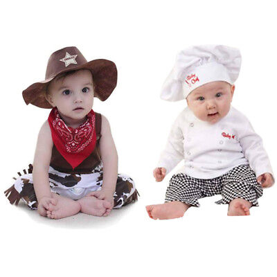 Baby Boy Girl Cook Chef Costume Cowboy Fancy Dress Carnival Party Cosplay Outfit