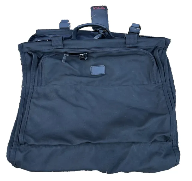 Tumi Bi Fold Garment Bag Carry On Travel Luggage Zipper Black Made in USA