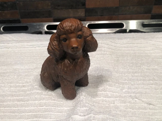 Vintage Red Mill Mfg Poodle - Dog Puppy Figurine Crushed Pecan Resin Handcrafted
