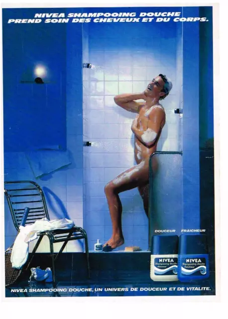 PUBLICITE ADVERTISING   1988   NIVEA  le nouveau shampoing douche