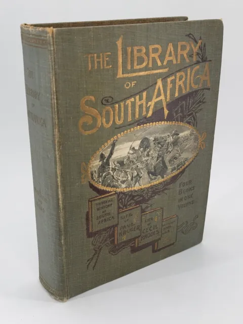 Antique Hardcover RARE 1899 The Library of South Africa 4-in-1 Kruger Rhodes War