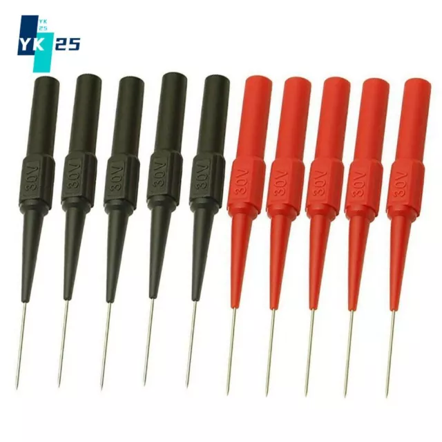 10 Pcs 30V Multimeter Test Lead Extention Back Piercing Needle Tip Test Probes