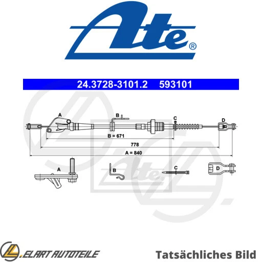 CABLE CLUTCH CONTROL FOR HYUNDAI i10/GRAND G4LA 1.2L 4cyl i10 G3LA 1.0L
