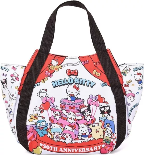 Hello Kitty 50th Anniversary Mini Tote Bag Lunch Bag Sanrio Characters NEW JAPAN