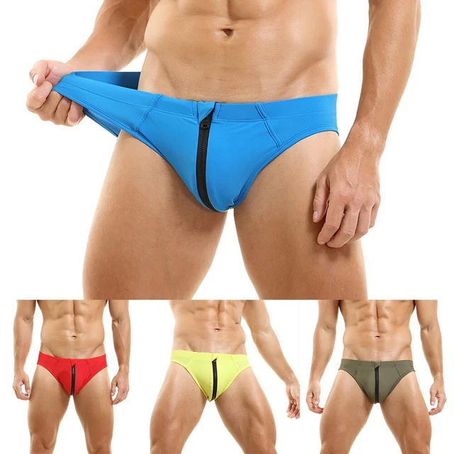 Costume da bagno estivo con cerniera aperta corto spiaggia surf slip da nuoto sexy
