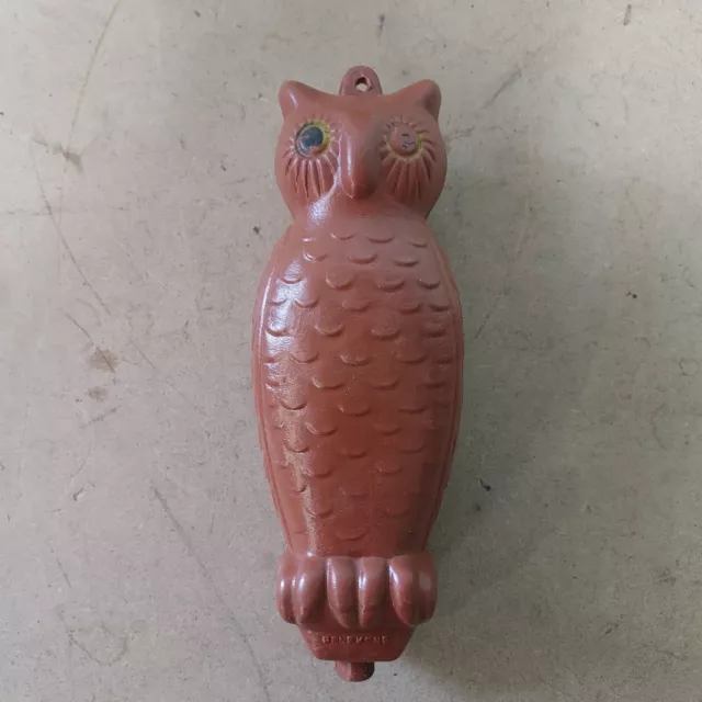 Vintage Owl Blow Mold Hanging Halloween Decor Mid Century Rare Double Sided