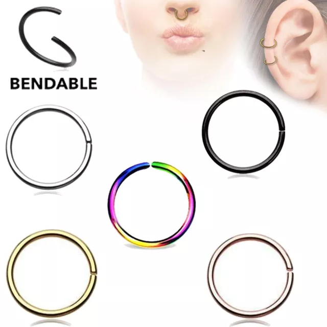 Nez Bague Boucle D'Oreille Cartilage Tragus Téton Créole Septum Piercing