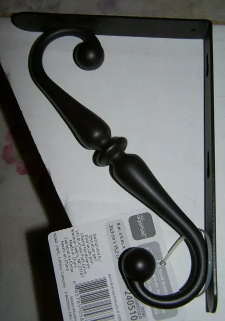 (2) Shelf Brackets Scroll Style - 8" X 6" X 1" High Quality (1) Pairs