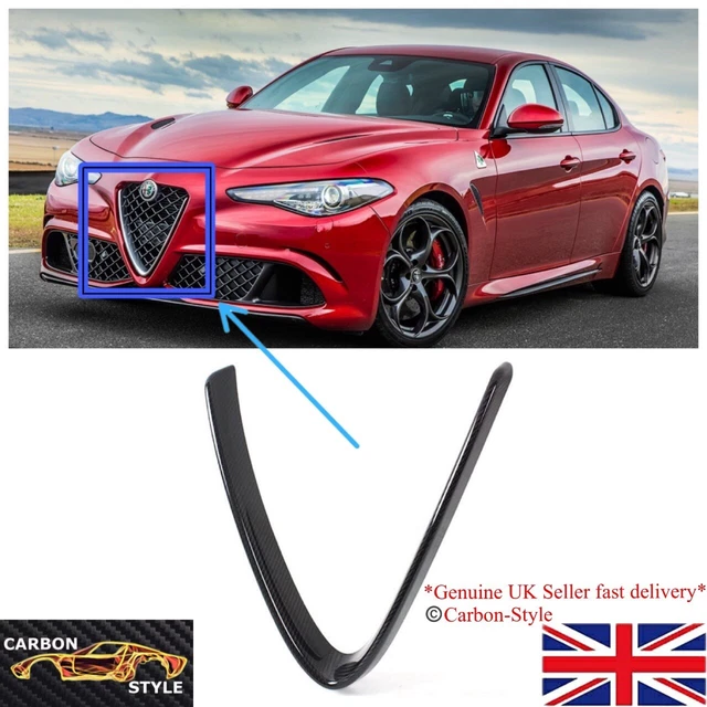 ALFA ROMEO GIULIA Carbon Look Front V Grill £84.95 PicClick UK