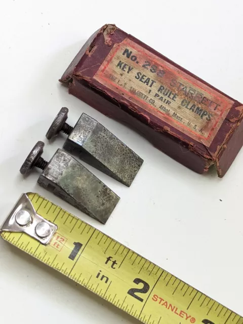 gg) Vintage L.S. Starrett Key Seat Rule Clamps gg) Vintage L.S. Starrett Key Seat Rule Clamps