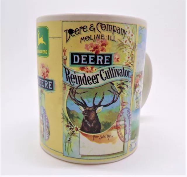 Gibson John Deere Porcelain Coffee Mug Reindeer Cultivator Tractor Farming 