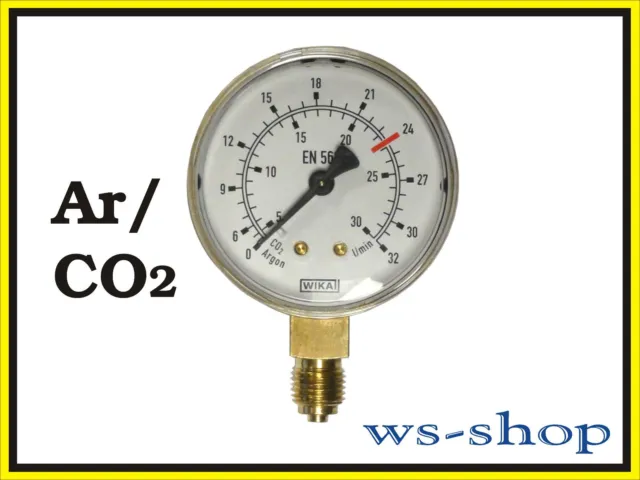 Manomètre 1/4 " Pour Réducteur de Pression Régulateur Ar / CO2 Argon (0 - 30 L /