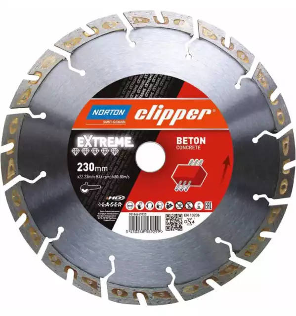 Norton Clipper Diamant-Trennscheibe Extreme Beton 230 x 22,23 mm