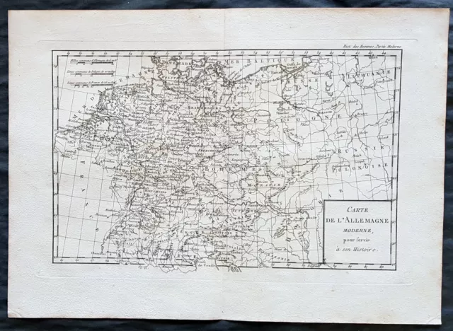 1769 D Anville Large Antique Map of Allemagne or Germany, Central Europe