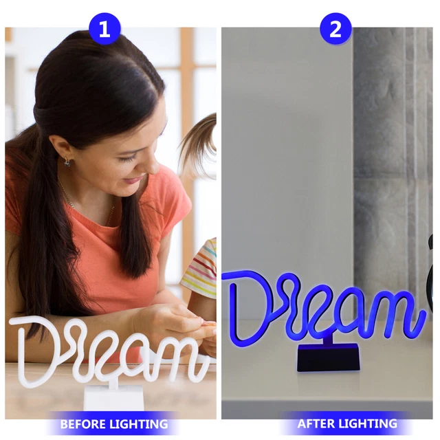 WINDOW SILHOUETTE LIGHTS LED Neon Decor Battery Table Lamps Dream Sign