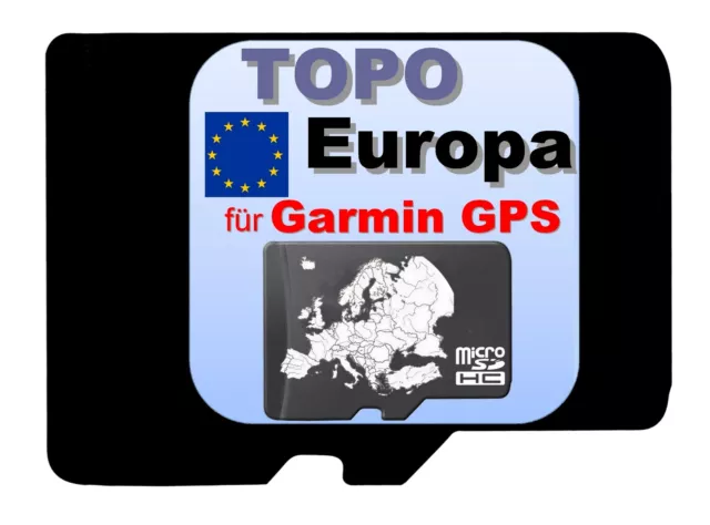 NEU - Europa Karte auf mSD für Garmin Geräte Navigation Navi mit HÖHENLINIEN