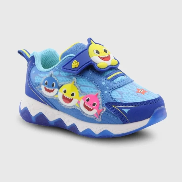 BABY SHARK SHOES Toddler Boys' LightUp Sneakers Size 7 8 10 19.99