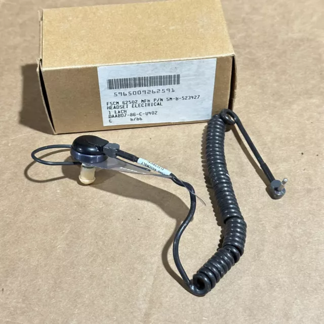 NOS USGI US Military Radio Headset Handset Earpiece H-264 CX-10221 PRR-9 New