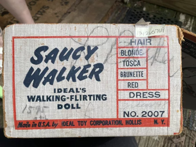 Vintage 1951 Ideal Saucy Walker Doll 22” W/Original Box Flirty Eyes Hard Plastic 3