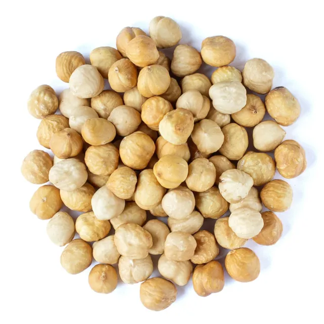 Organic Blanched Roasted Hazelnuts — Non-GMO, No Skin, Unsalted, Kosher, Vegan