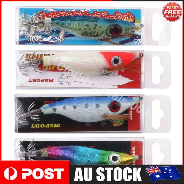 9g Luminous Squid Jigs Artificial Wood Shrimps Cuttlefish for Sea Fishing Hooks