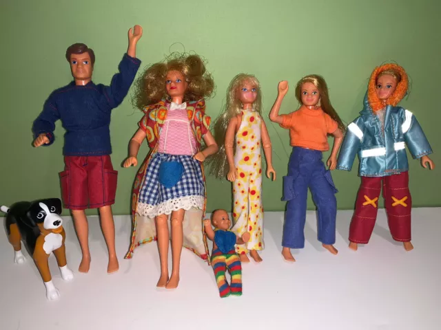 Lot of 7 Vintage Lego SCALA Articulated Dolls Dog Baby Outfits HTF