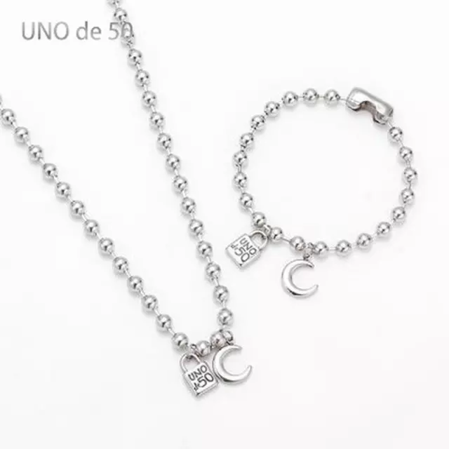 2021 UNO de 50 Charm Jewelry Set Stainless Steel Bracelet Necklace Logo Unisex 2