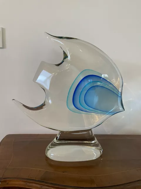 XL Murano Glas Fisch SOMMERSO Seguso Vetri Oball ? Skulptur Fish 3