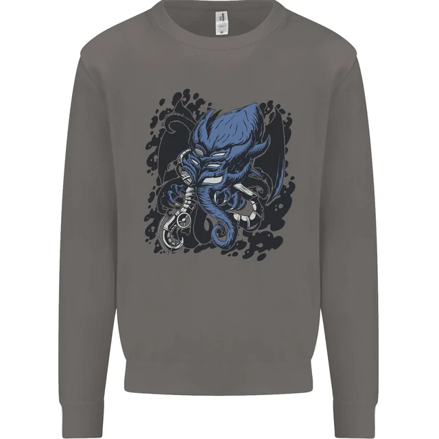 Felpa Cyberpunk Cthulhu Kraken Octopus da uomo maglione 5