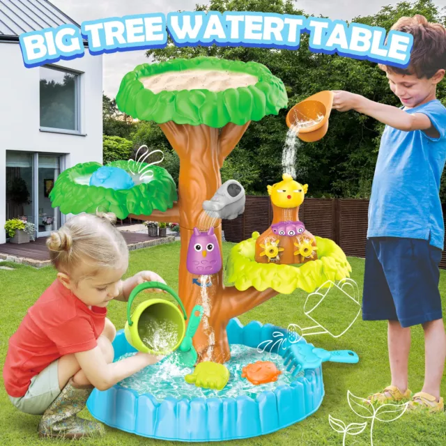 Tree Water Table Sand Play Toy Set Educational Beach Preschool Activity for Kids