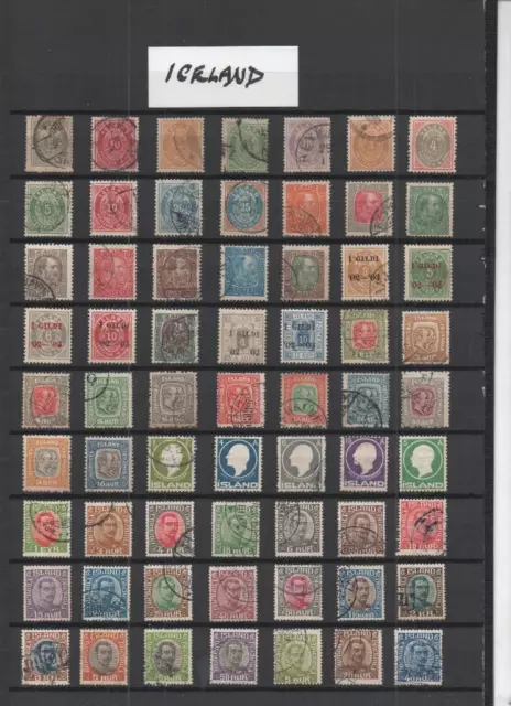 👍 Iceland 1876-1974 Collection On 5 Pages