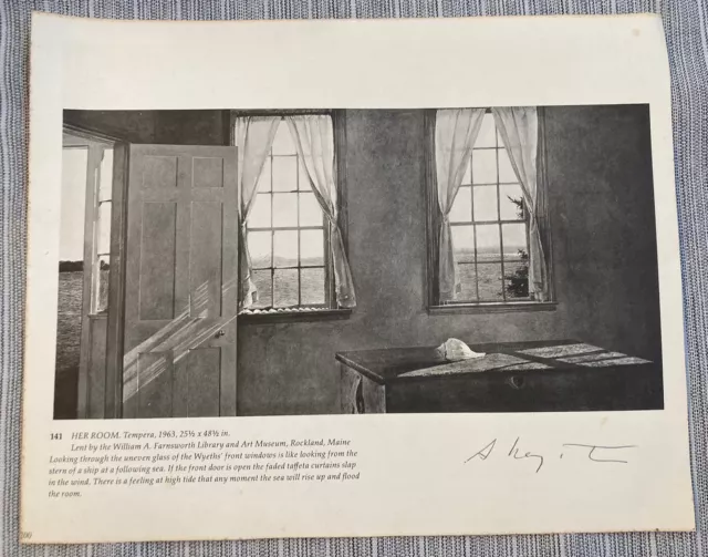 Andrew Wyeth Famous Artist Hand Signed Autographed 8 X 10 Book Page W/Coa