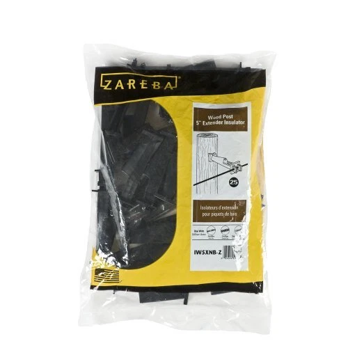 Nail on 5 Inch Extender Insulator 25 per Bag Black Nail on 5 Inch Extender