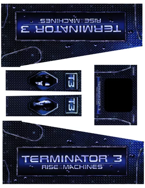 KIT COMPLETO DECALS CABINET FLIPPER PINBALL Terminator 3 STERN
