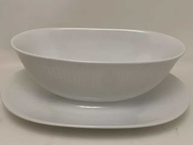 Vintage Royal Copenhagen White Gravy / Sauce Boat with Underplate