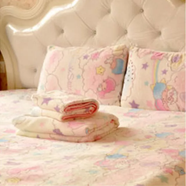 Coperta letto in flanella anime Sanrio Little Twin Stars lenzuola lancio biancheria da letto peluche 2