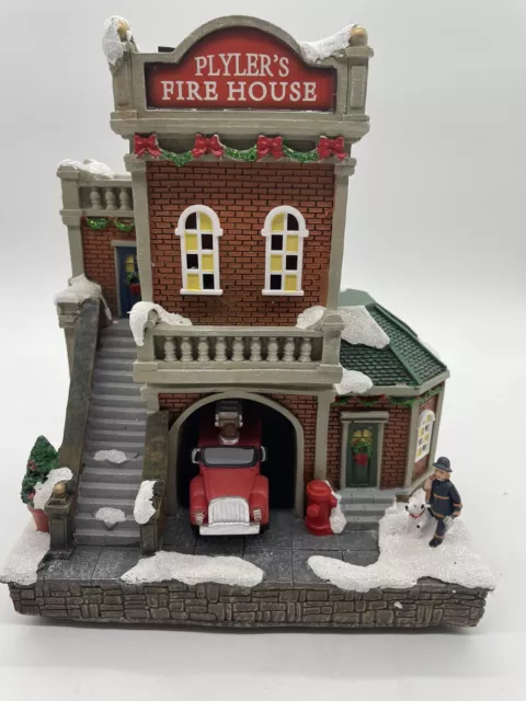 Carole Towne Plylers Fire House Christmas Village Lighted Animated Sound Lemax
