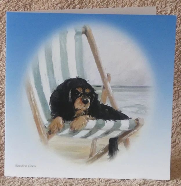 Cavalier King Charles Spaniel Dog Greeting Card 04 Sandra Coen Artist