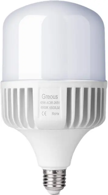 Super Bright 400W-500W Light Bulb Equivalent, 65W LED Bulb 120 Volt Cool White 6