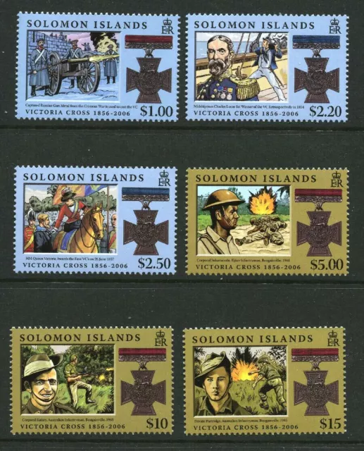 Victoria Cross 150th Anniverssary 6 mnh stamps 2006 Solomon Islands #1056-61