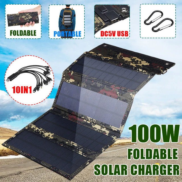 Panneau Solaire Pliable 10W – Chargeur Portable Extérieur Pour Camping Et Survie – 5 Panneaux