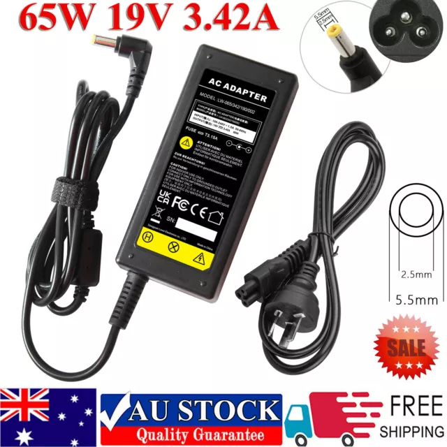 19V 3.42A Laptop Power Supply AC/DC Adapter Charger For Acer Toshiba Gateway 65W