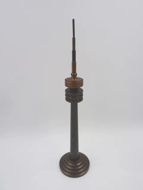 Great Vintage SPACE AGE TV radio station tower model copper or bronze skyscraper